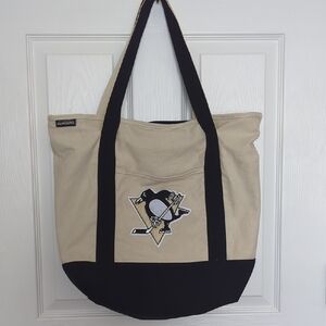 Tan and Black Tote Bag